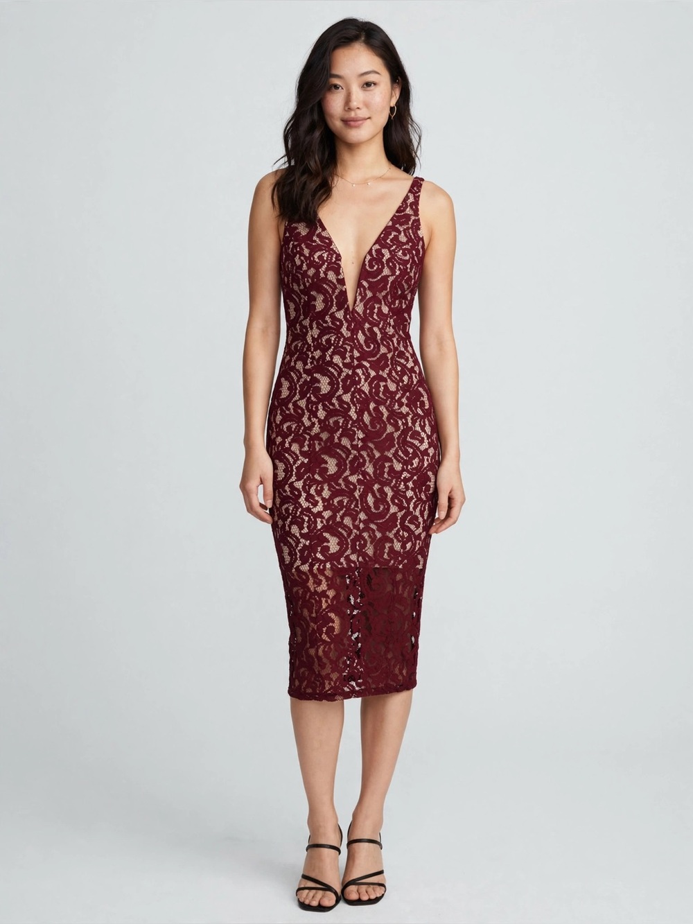 Red gala dress low cut
